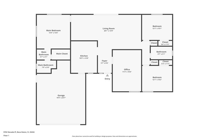 4,510/Mo, 9702 Nevada Pl Boca Raton, FL 33434 Floor Plan View