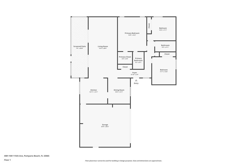 3,025/Mo, 4081 NW 115th Ave Coral Springs, FL 33065 Floor Plan View