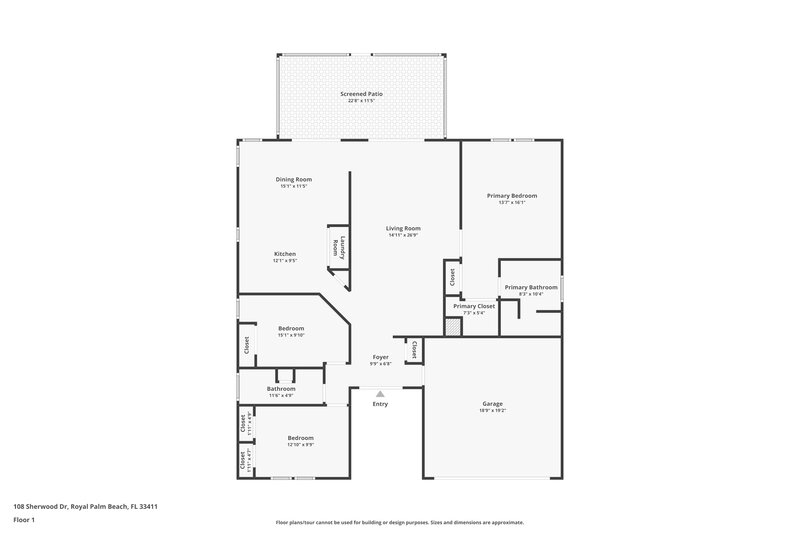 2,785/Mo, 108 Sherwood Dr Royal Palm Beach, FL 33411 Floor Plan View