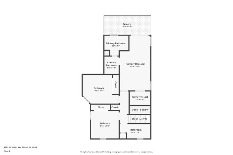 3,165/Mo, 4771 SW 154th Ave Miami, FL 33185 Floor Plan View 2