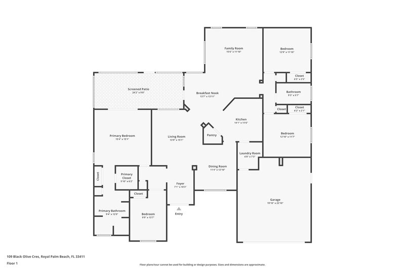 3,015/Mo, 109 Black Olive Cres Royal Palm Beach, FL 33411 Floor Plan View