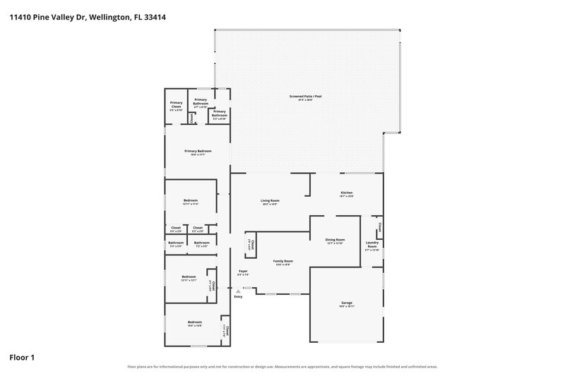 3,655/Mo, 11410 Pine Valley Dr Wellington, FL 33414 Floor Plan View
