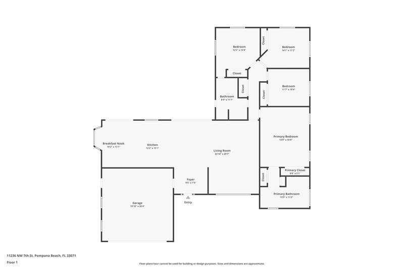 5,250/Mo, 11236 NW 7th St Coral Springs, FL 33071 Floor Plan View
