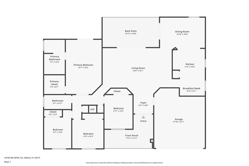 3,285/Mo, 12743 SW 207th Ter Miami, FL 33177 Floor Plan View