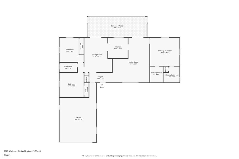 2,850/Mo, 1107 Widgeon Rd Wellington, FL 33414 Floor Plan View