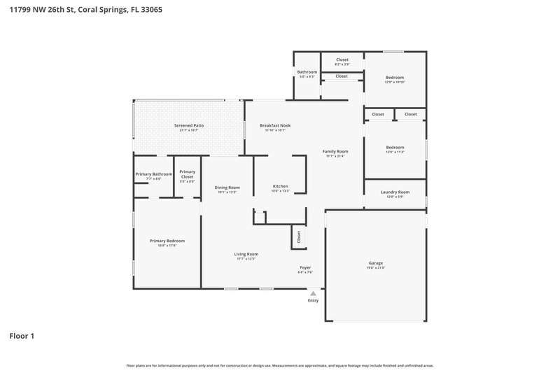 3,505/Mo, 11799 NW 26th St Coral Springs, FL 33065 Floor Plan View