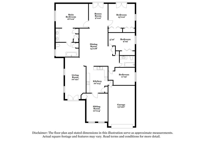 3,500/Mo, 16021 SW 43rd Ter Miami, FL 33185 Floor Plan View