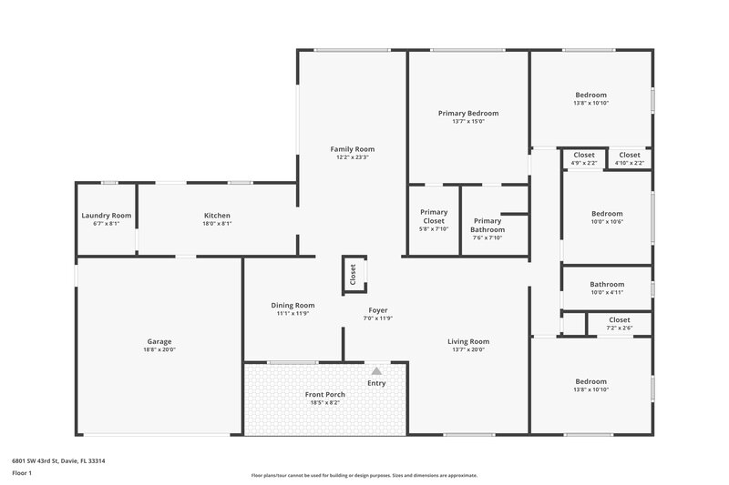 3,320/Mo, 6801 SW 43rd St Davie, FL 33314 Floor Plan View