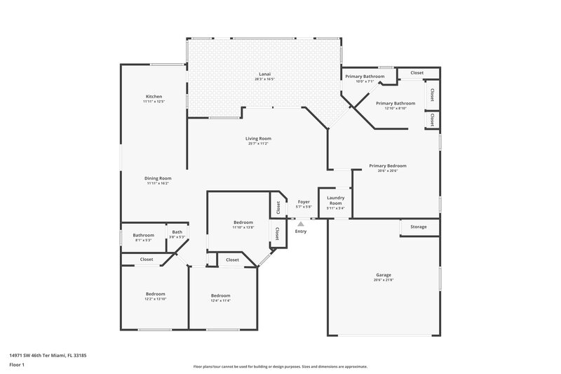 3,625/Mo, 14971 SW 46th Ter Miami, FL 33185 Floor Plan View