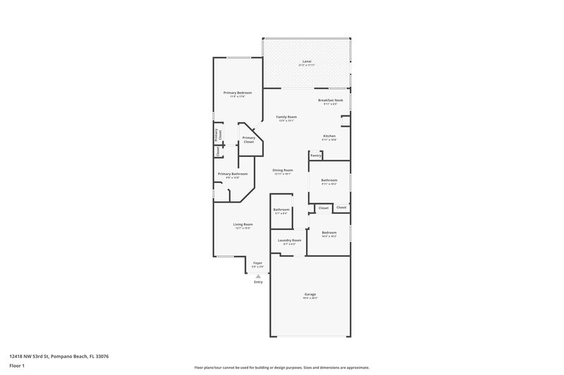 2,900/Mo, 12418 NW 53rd St Coral Springs, FL 33076 Floor Plan View
