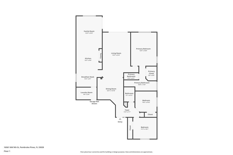 3,425/Mo, 16561 NW 9th St Pembroke Pines, FL 33028 Floor Plan View