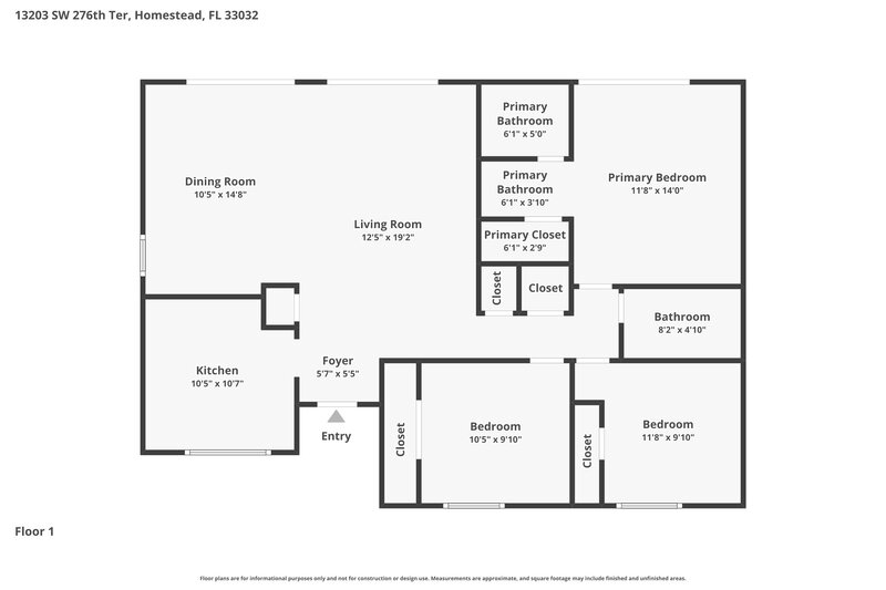 2,360/Mo, 13203 Sw 276Th Ter Homestead, FL 33032 Floor Plan View
