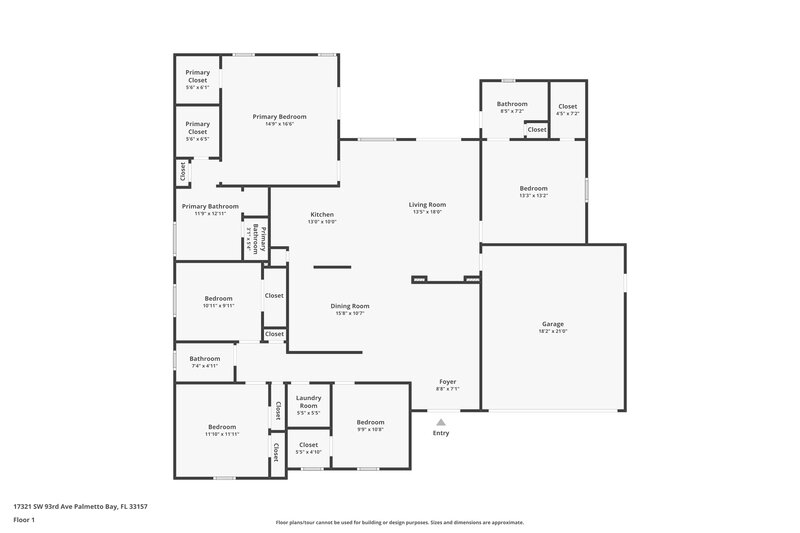 3,745/Mo, 17321 Sw 93Rd Ave Palmetto Bay, FL 33157 Floor Plan View
