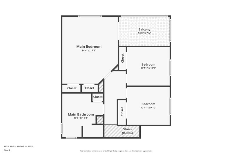 3,830/Mo, 730 W 33RD ST Hialeah, FL 33012 Floor Plan View