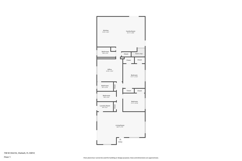 3,830/Mo, 730 W 33RD ST Hialeah, FL 33012 Floor Plan View 2