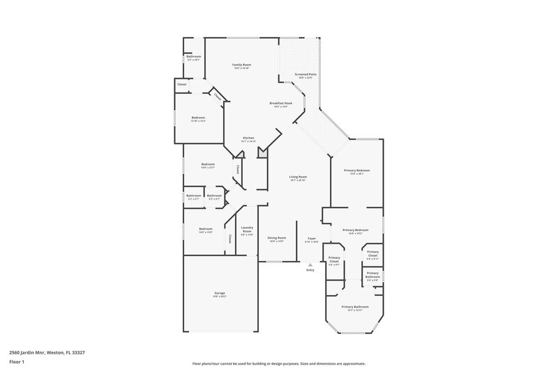 4,185/Mo, 2560 Jardin Mnr Weston, FL 33327 Floor Plan View