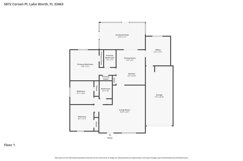 2,740/Mo, 5872 Corson Pl Lake Worth, FL 33463 Floor Plan View