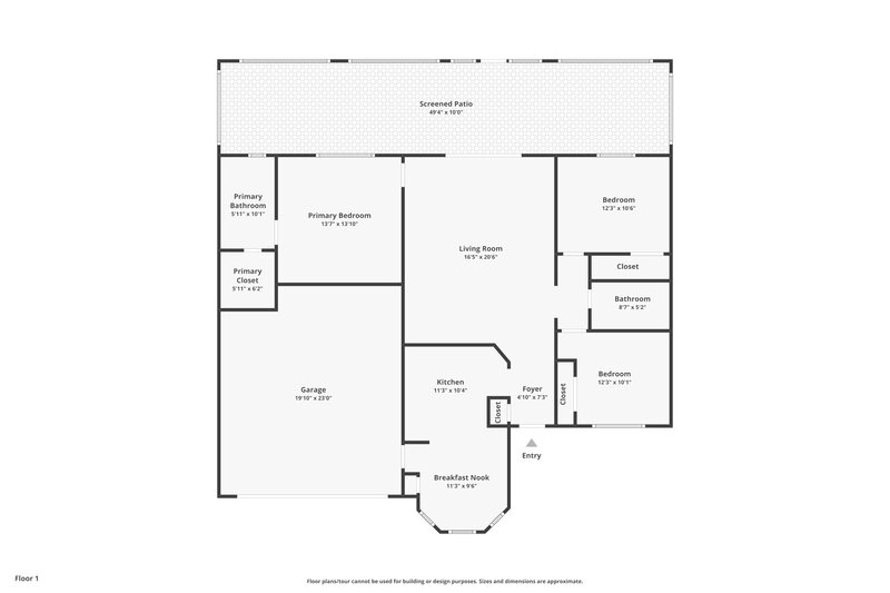 2,395/Mo, 530 SE 18th Ln Homestead, FL 33033 Floor Plan View