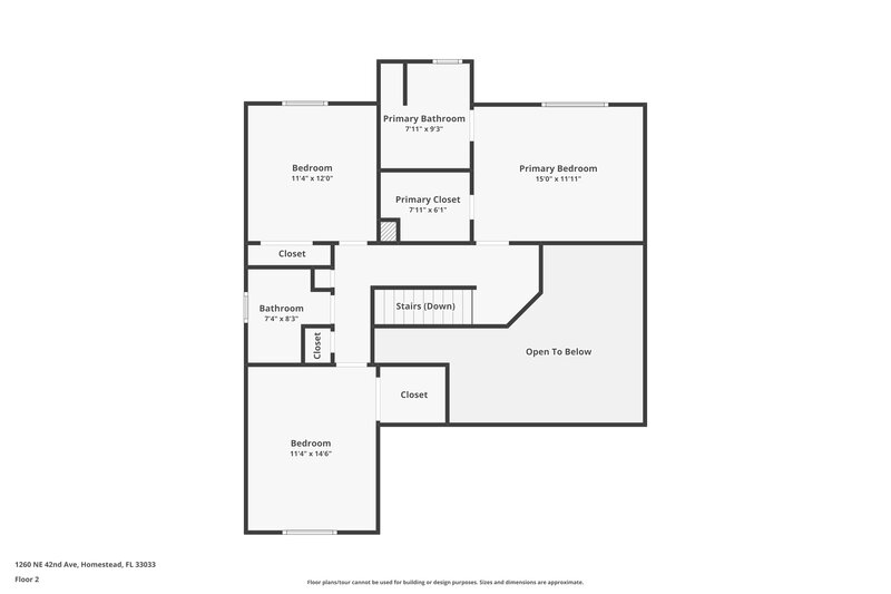 2,570/Mo, 1260 NE 42nd Ave Homestead, FL 33033 Floor Plan View 2
