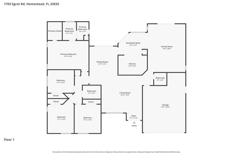3,510/Mo, 1703 Egret Rd Homestead, FL 33035 Floor Plan View