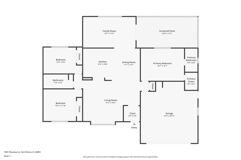 2,150/Mo, 7301 Plumosa Ln Fort Pierce, FL 34951 Floor Plan View