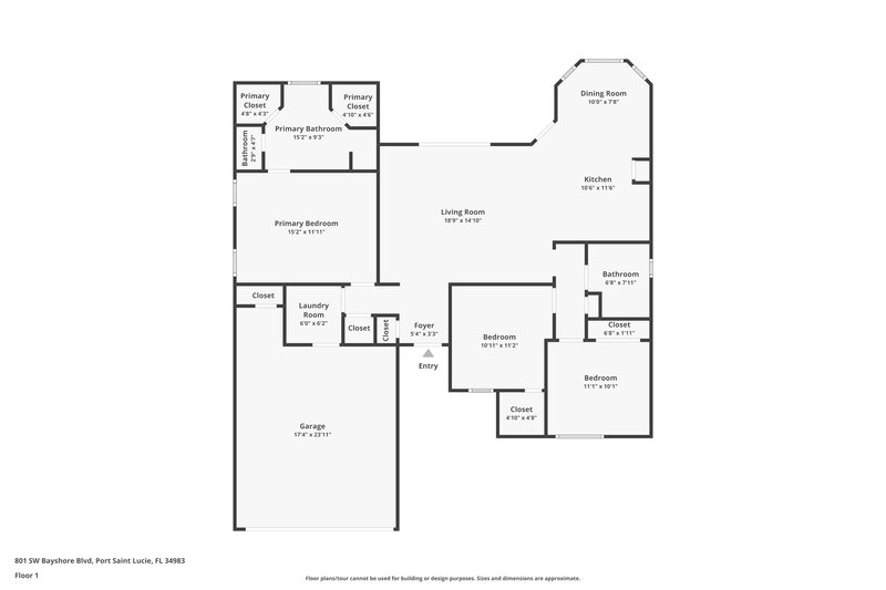 2,220/Mo, 801 SW Bayshore Blvd Port St Lucie, FL 34983 Floor Plan View