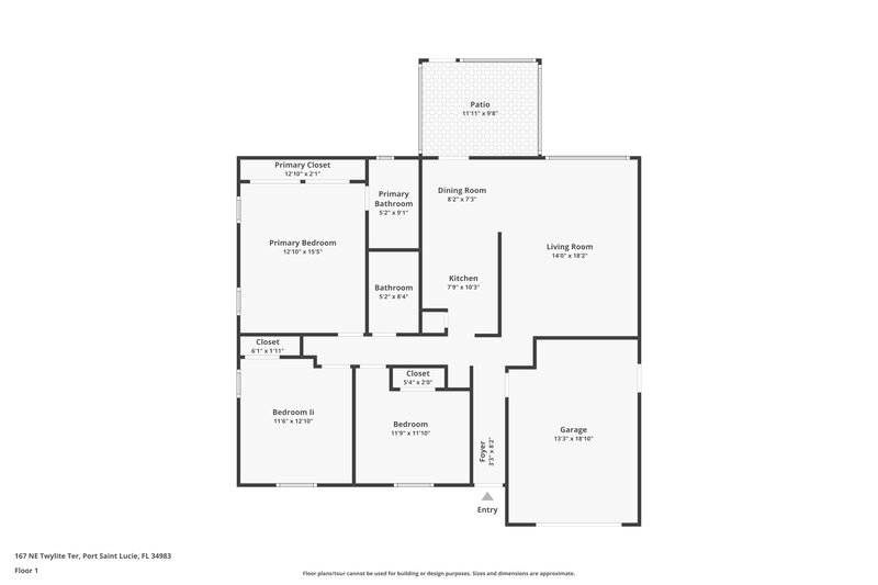 1,965/Mo, 167 NE Twylite Terrace Port St Lucie, FL 34983 Floor Plan View