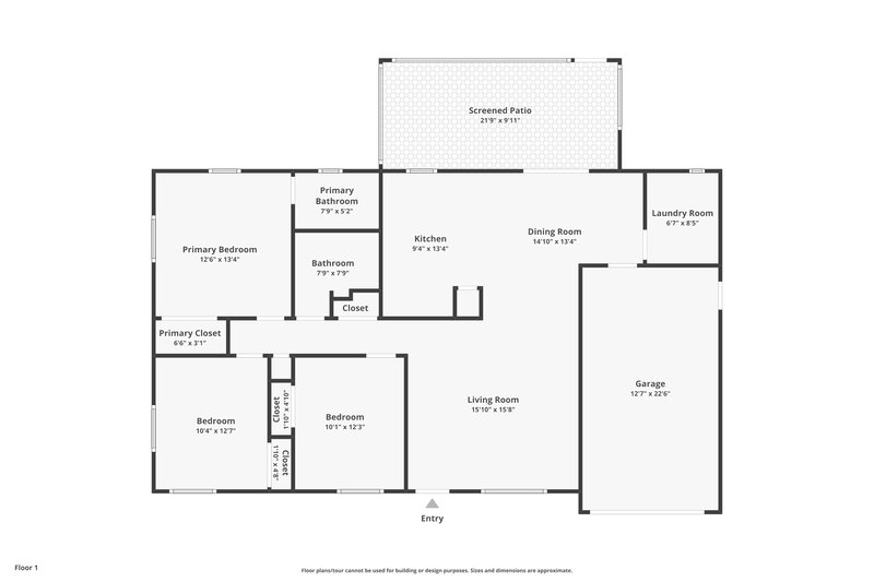 2,025/Mo, 2944 6th St SW Vero Beach, FL 32968 Floor Plan View