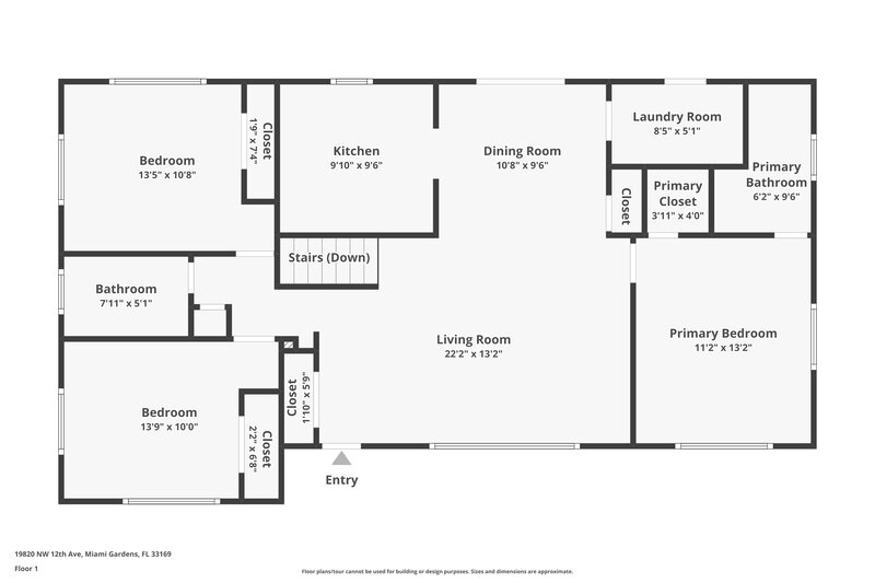 2,890/Mo, 19820 NW 12th Ave Miami Gardens, FL 33169 Floor Plan View