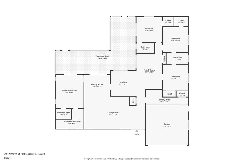 3,210/Mo, 7401 Nw 84 St Tamarac, FL 33321 Floor Plan View