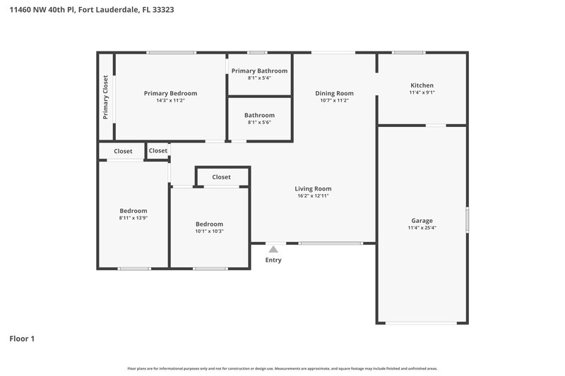2,965/Mo, 11460 Nw 40 Pl Sunrise, FL 33323 Floor Plan View