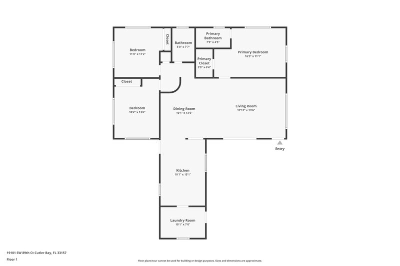 2,645/Mo, 19101 SW 89 CT Cutler Bay, FL 33157 Floor Plan View