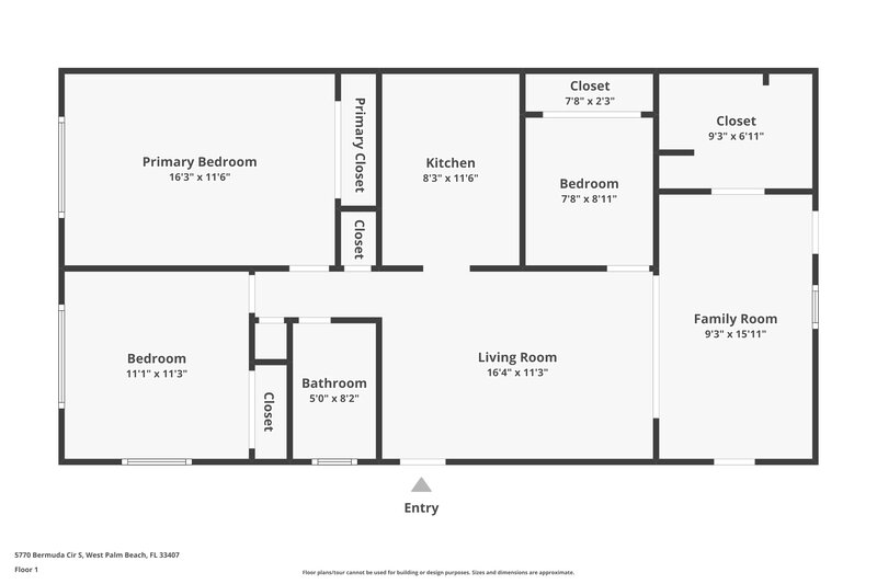 1,790/Mo, 5770 Bermuda Cir S West Palm Beach, FL 33407 Floorplan View