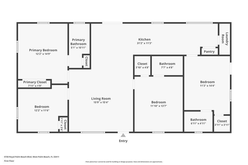 2,910/Mo, 5720 Royal Palm Beach Blvd Royal Palm Beach, FL 33411 Floor Plan View