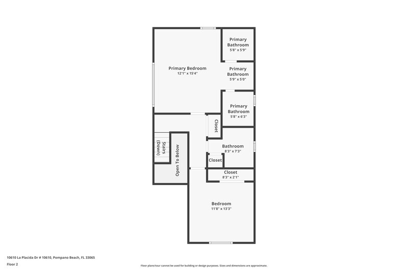 2,700/Mo, 10610 La Placida Dr Coral Springs, FL 33065 Floor Plan View 2