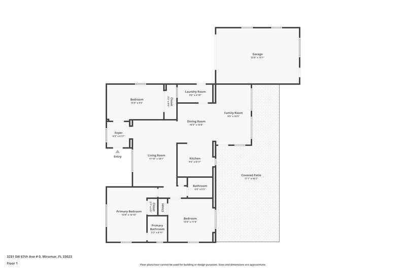 2,770/Mo, 3231 Sw 67 Ave Miramar, FL 33023 Floor Plan View