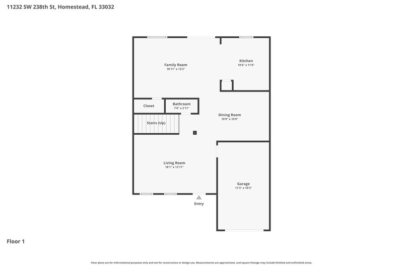 3,190/Mo, 11232 Sw 238 St Homestead, FL 33032 Floor Plan View