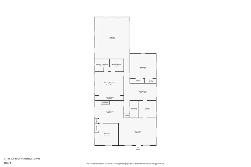 2,190/Mo, 3114 S 22nd Street Fort Pierce, FL 34982 Floor Plan View