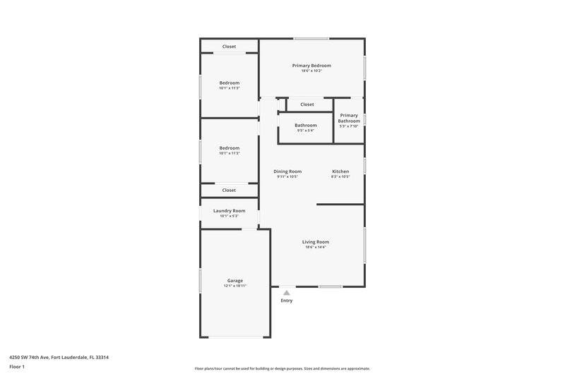 3,400/Mo, 425 SW 74th Ave North Lauderdale, FL 33068 Floor Plan View