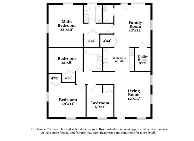 2,440/Mo, 849 W 5th Street Riviera Beach, FL 33404 Floorplan View