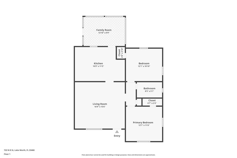 2,025/Mo, 722 N D Street Lake Worth Beach, FL 33460 Floor Plan View