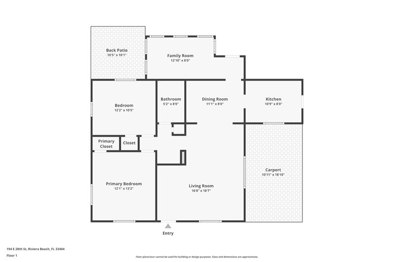 1,865/Mo, 195 E 28th Street Riviera Beach, FL 33404 Floor Plan View