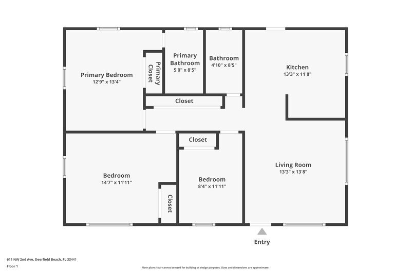 2,515/Mo, 611 NW 2nd Ave Deerfield Beach, FL 33441 Floor Plan View