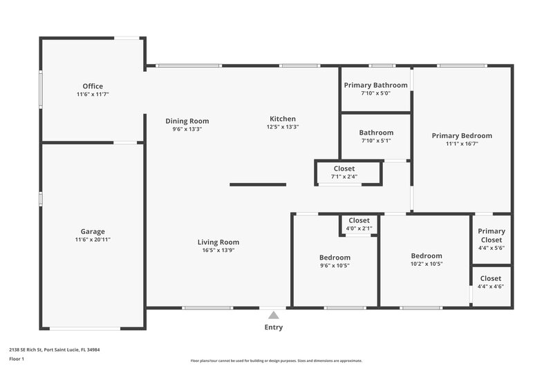 2,125/Mo, 2138 SE Rich Street Port Saint Lucie, FL 34984 Floor Plan View