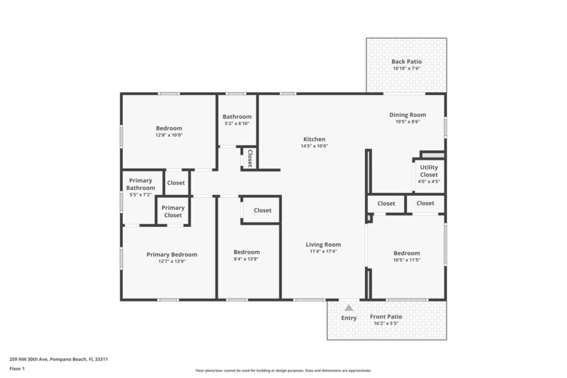2,500/Mo, 259 NW 30th Ave Fort Lauderdale, FL 33311 Floorplan View