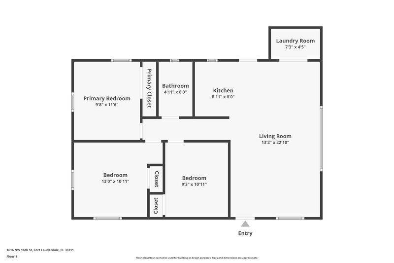 2,170/Mo, 1616 NW 16th Street Fort Lauderdale, FL 33311 Floor Plan View