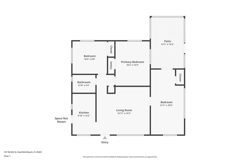 2,490/Mo, 157 NE 6th Street Deerfield Beach, FL 33441 Floor Plan View