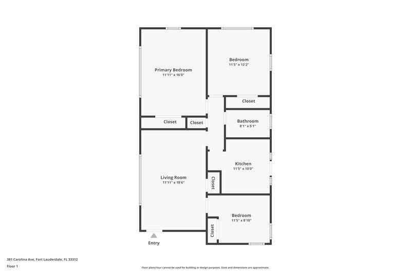 2,410/Mo, 381 Carolina Ave Fort Lauderdale, FL 33312 Floor Plan View