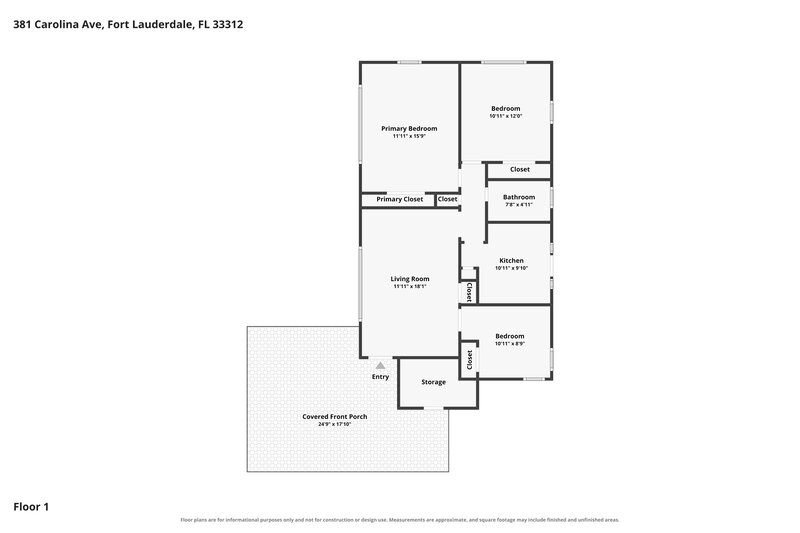 2,410/Mo, 381 Carolina Ave Fort Lauderdale, FL 33312 Floor Plan View