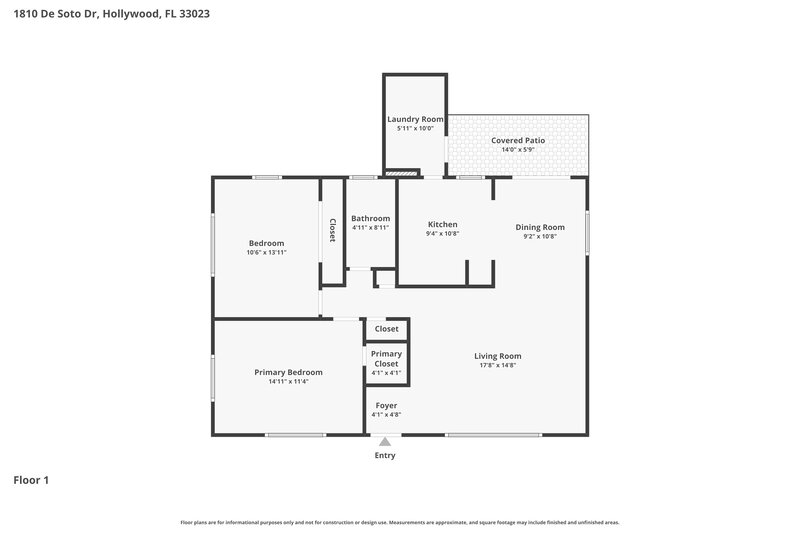2,325/Mo, 1810 De Soto Drive Miramar, FL 33023 Floor Plan View